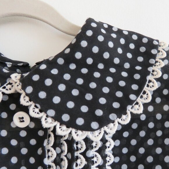 VINTAGE PANTEL 70's Prairie Peasant Cottagecore Floral Polka Dot Maxi Dress - Picture 8 of 16